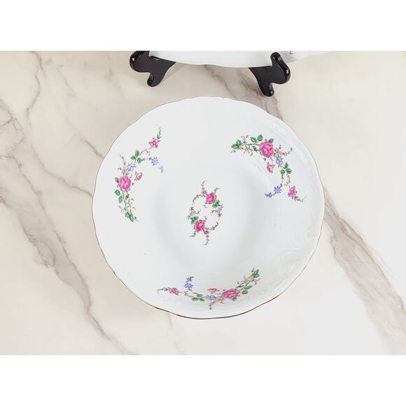 Royal Kent Poland Serving Oval Platter 13" Round Salad Bowl 9" Porcelain x2 Vtg - Picture 3 of 15